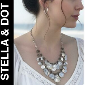 Stella & Dot Sanibel Hammered Disc Labradorite Necklace & Earrings